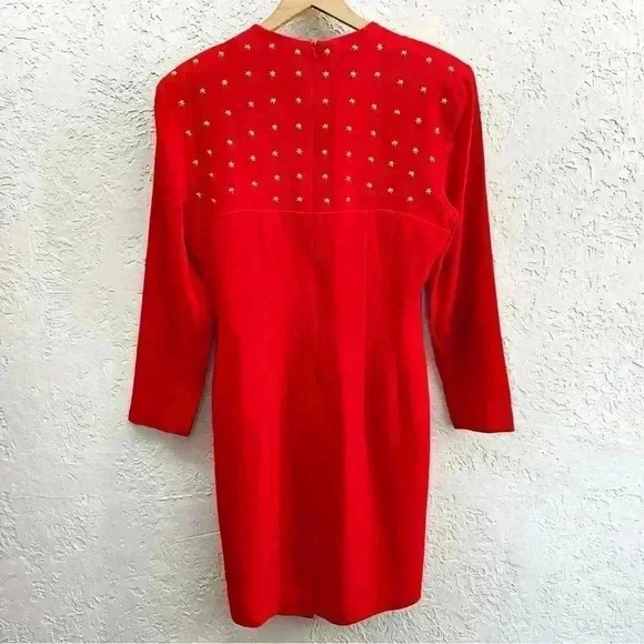 Bugardi red sheath dress with star embellishments size 10 - Picture 8 of 15
